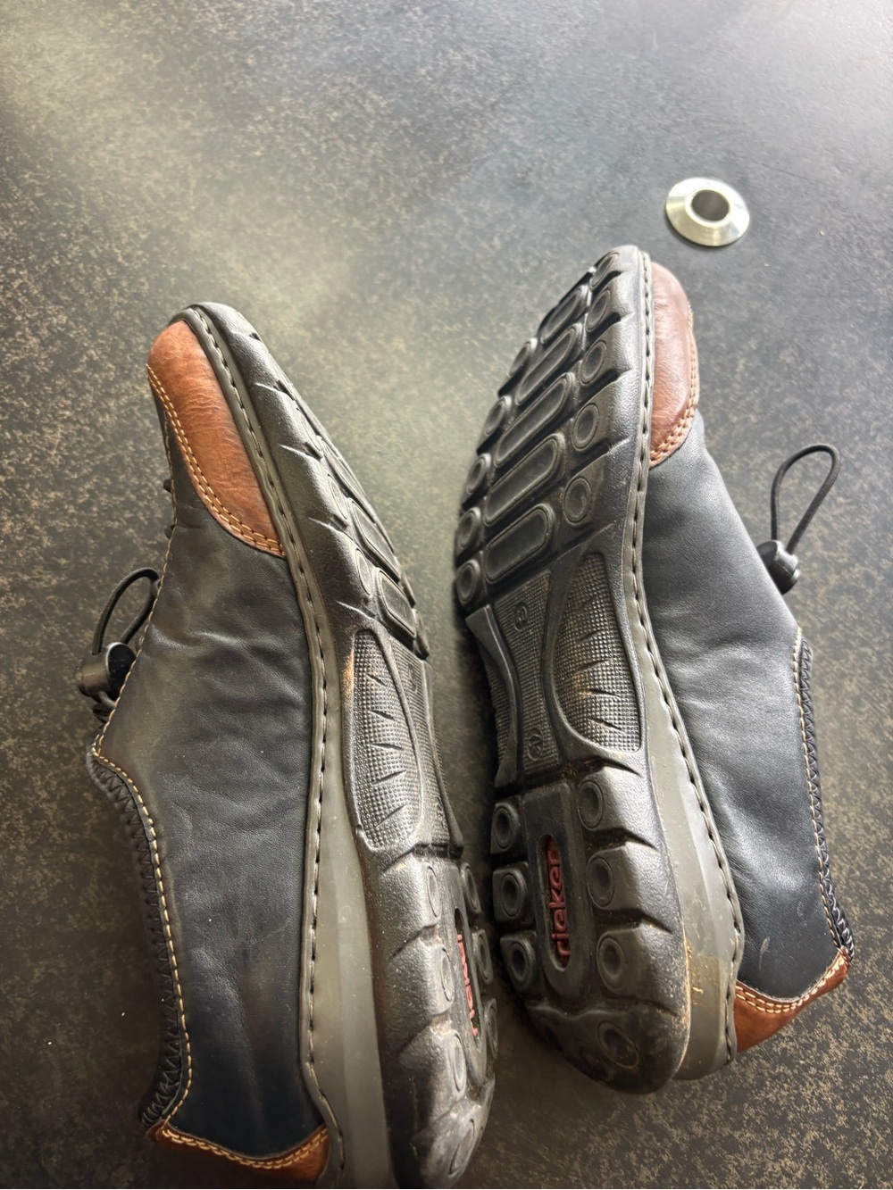 Rieker Antistress MemoSoft WomeLeather Shoes Black Brown Zip Lace EU 40 US 9-9.5 - Picture 4 of 8